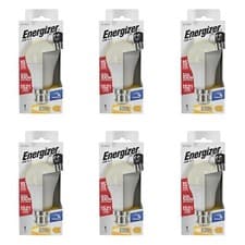 Image of 6x 12.6w = 100w Energizer Dimmable LED GLS Light Bulbs BC B22 Bayonet Warm White