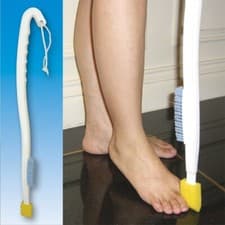 Image of Foot Brush Long Handle Toe Cleaner Sponge Washing Aid