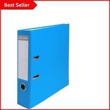 Image of Elegant A4 Lever Arch File - 320x290mm, 80mm Spine, Light Blue - Durable Design