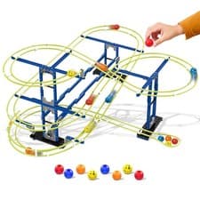 Image of 266 PCs Kids Marble Run Race Track Game DIY Construction Building Activity Toy