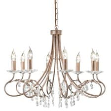 Image of 8 Bulb Chandelier Hanging Pendant LIght Silver/Gold LED E14 60W Bulb