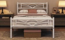 Image of 3ft Single Bed Frame Mattress Foundation Metal Iron Bed with Under-bed Storage