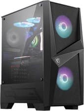 Image of MSI MAG FORGE 100R Mid Tower Gaming Computer Case (Black, 2x 120mm ARGB PWM Fan