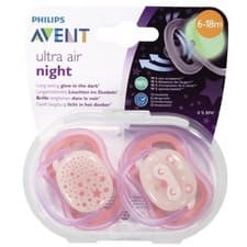 Image of Philips Avent Ultra Air Night Soother 6-18 months Pack of 2✅