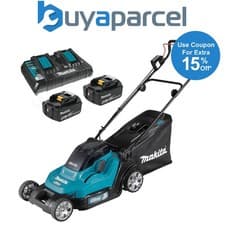 Image of Makita DLM432PT2 Twin 18v / 36v LXT Cordless 43cm Lawn Mower Soft Start 2 x 5AH