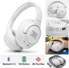 Image of JBL Tune 720BT Bluetooth Wireless Headphones White No Box Good Condition