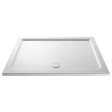 Image of Nuie Shower Tray Walk In Slimline Rectangular Stone Resin White Tray 1800 x800mm