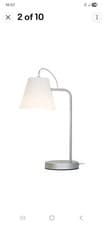 Image of GoodHome Syenite Brushed White Chrome effect Table light, 10W