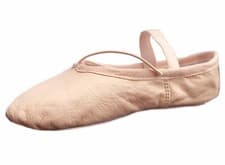 Image of Ballet Shoes, Pink Leather Ballet Dance shoes Full Sole Children Kids Girls