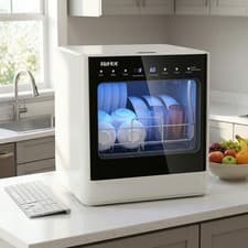 Image of Table top Dishwasher Small Portable Fully Automatic 5Programs Touch Control Home