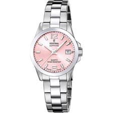 Image of FESTINA F20049/3 Ladies Stainless Steel Date Sapphire Glass Swiss Made Watch