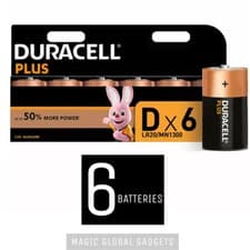 Image of 6 X DURACELL D Plus Power Alkaline Batteries DURALOCK LR20 MN1300 Longest Expiry