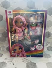 Image of Rainbow High Sparkle & Shine Rosetta Pink Fashion Doll With Legs That Sparkle