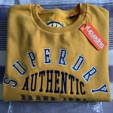 Image of Superdry Applique Crew Sweatshirt ~ Size 8 /XS ~ Ochre Yellow