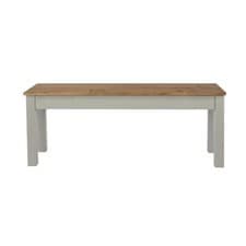Image of Dining Bench Grey Large Kitchen Home Furniture Pine Solid Wooden Seating