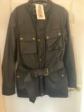 Image of Belstaff trial master professional wax jacket coat black size 38 EU 48 MEDIUM M
