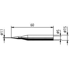 Image of Ersa Soldering Tip Pencil-Shaped 1.10mm 1pc