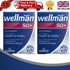 Image of Vitabiotics Wellman 50+ Advanced Vitamin and Mineral 30 Tablets Pack of 2