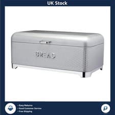 Image of Stylish Geometric Hexagon Bread Bin Shadow Grey 42x22x18cm