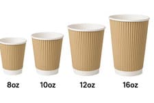 Image of Disposable Coffee Cups Paper Cups Kraft Cups For Hot Drinks Triple Layer