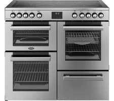 Image of BELLING Cookcentre 100E Electric Ceramic Range Cooker - Stainless Steel & Chrome