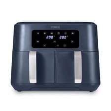 Image of Tower Dual Basket Air Fryer, Vortx 8.5L, T17137CMNB , Midnight Blue & Chrome