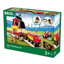 Image of Wooden Train Set 20 Piece FSC Certified Accessories BRIO World Farm Railway