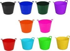 Image of Pack of 5 40L Large Robust Plastic Flexi Tubs Assorted Colours Randomly Picked