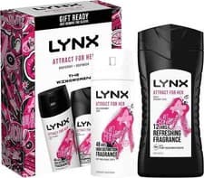 Image of Lynx Attract For Her Body Spray & Body Wash Duo Grooming Birthday Gift Set