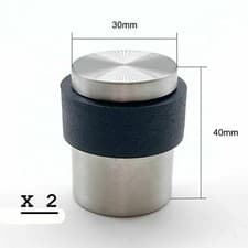 Image of DOOR STOP FLOOR STOPPER COLLAR TYPE WITH CONCEALED FIXING SATIN CHROME PACK OF 2