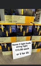 Image of NOMA GARDEN LIGHT . THE SOLAR BULB STRING OF 3