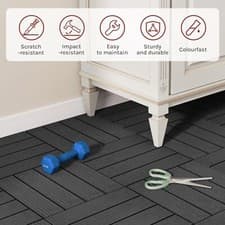 Image of 11x WPC Decking Tiles Garden Patio Balcony Interlocking Composite Decking Floor
