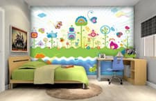 Image of 3D Colorful World R19414 Wallpaper Wall Mural Self-adhesive Removable Luna