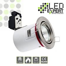 Image of 6 x White Fire Rated GU10 Downlight Tilting Ceiling Spotlight Recessed