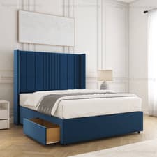 Image of Charlotte Divan Storage Plush Velvet Bed Upholstered 54" Headboard 4FT6 5FT 6FT
