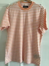 Image of Barbour Mens Striped Shirt M Orange White Casual New w/o Tags