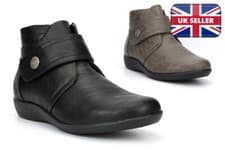 Image of Womens Wide Fit Boots Ladies Boots Womens Ankle Boots Extra Wide Boots EE Width