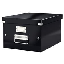 Image of Leitz Collapsible Medium Storage Box Click Store A4 Document Toys Shoes Black