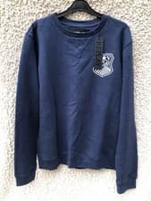 Image of Replay Sweatshirt Men's Navy Long Sleeve Pullover Logo Designer Size Large BNWT