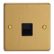 Image of Varilight XDETMB.BB Essential Brushed Brass 1 Gang Telephone Master Socket