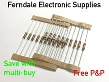 Image of Resistor, Carbon Film, 5%, 0.5W, 1/2W 350 V, select 1 ohm - 10M ohm, 10-50 pack