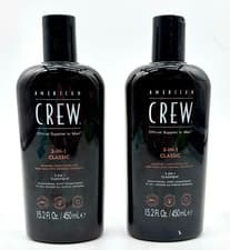 Image of Lot Of 2 American Crew 3 In 1 Classic Shampoo/Conditioner/Body Wash: 450 ML