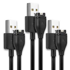 Image of 3x USB Smartwatch Charger for Garmin vivomove 3s Forerunner 945 LTE Black