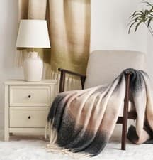 Image of Luxury Ombre Faux Mohair Throw Blanket 130x170cm Soft Warm Sofa Bed