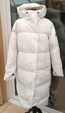 Image of NEW Adidas Big Baffle Down Coat White Size S 8-10 RRP £250