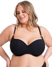 Image of Curvy Kate Jet Set Bikini Top Balcony Padded Supportive Womens Swimwear CS034300