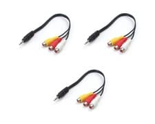 Image of 3X3.5mm AV Male to 3RCA Female M/F Audio Video Stereo Jack Adapter Cord Cable
