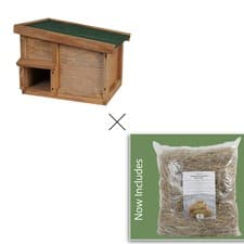 Image of Hedgehog House with Natural Straw Bedding Garden Animal Hibernation Shelter Kit