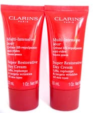 Image of CLARINS Super Restorative Day Cream 60ml Total Worth £98 Sealed in 2x30ml Tubes