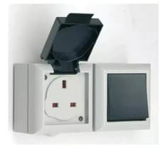 Image of SMJ EPSS2B IP54 1-GANG 13AMP SOCKET AND 2 Way Switch (D5 )